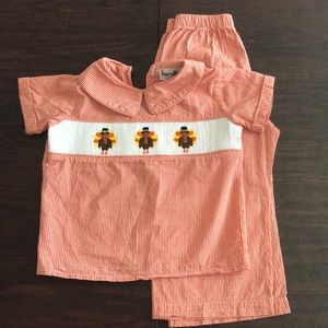 Smocked turkey outfit
